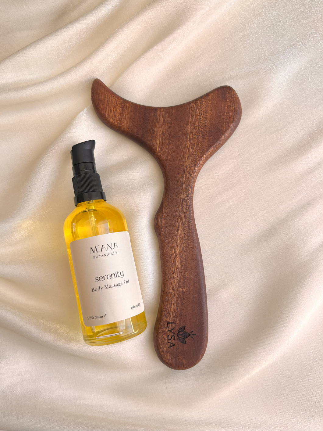 LYSA Maun Masaj Aleti & Serenity Masaj Yağı 2’li Bakım Seti