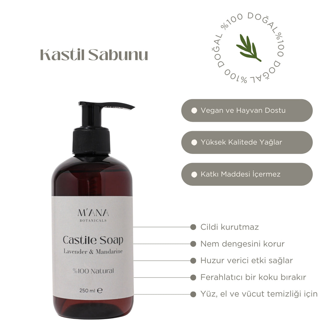 Kastil Sabun Lavanta ve Mandalina %100 Doğal 250 ml