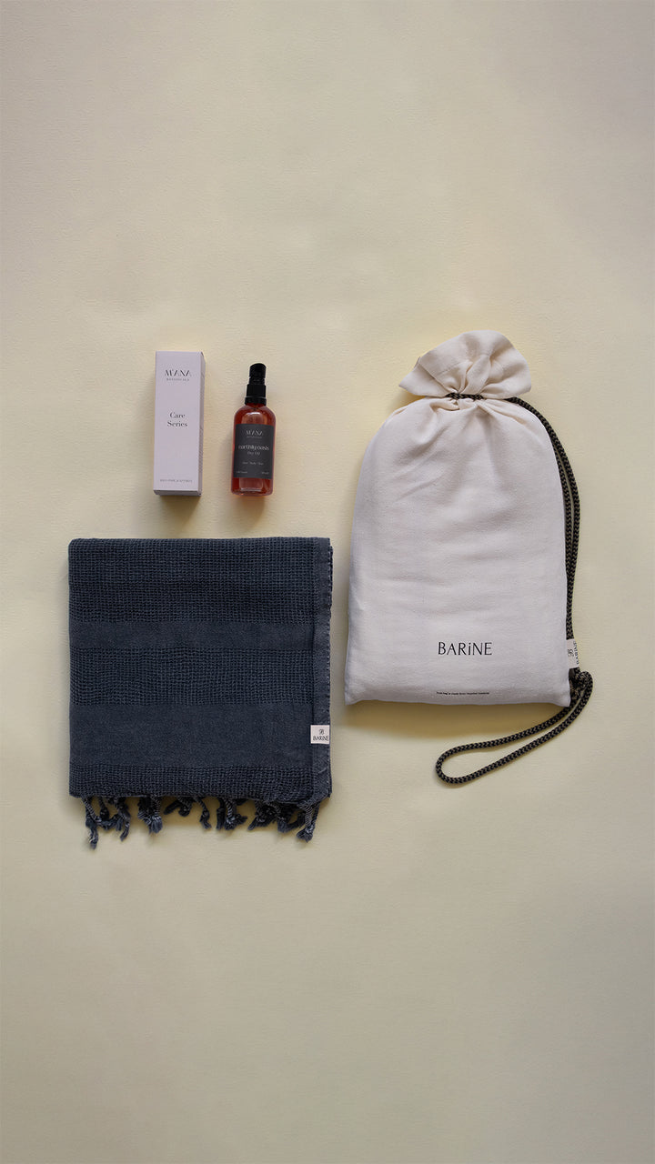 Stone Peshtemal Gift Set Black