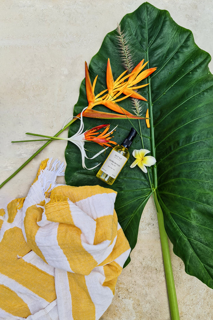 Striped Gauze Peshtemal Gift Set Saffron